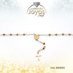 Rosario Acero Dorado Esferas Dorado/Perla - 9082850